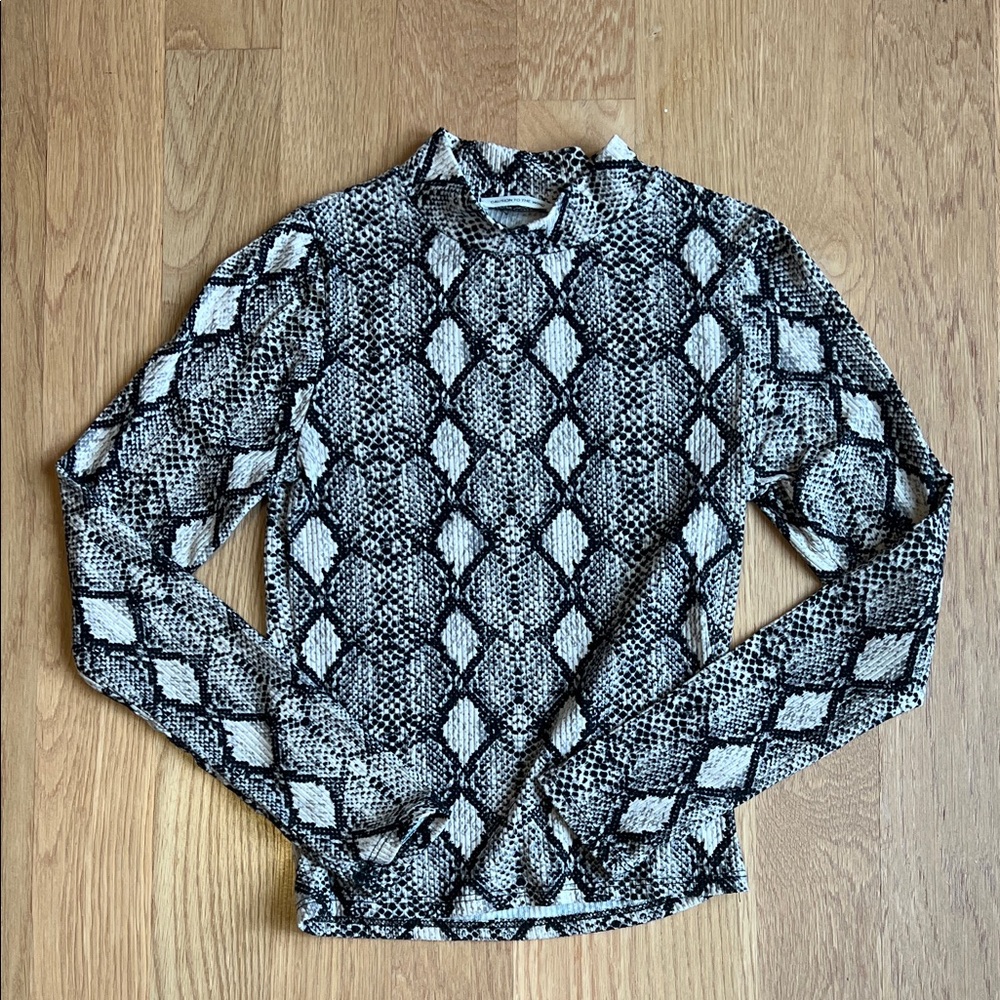 Caution To The Wind Monochrome Snake Print Top